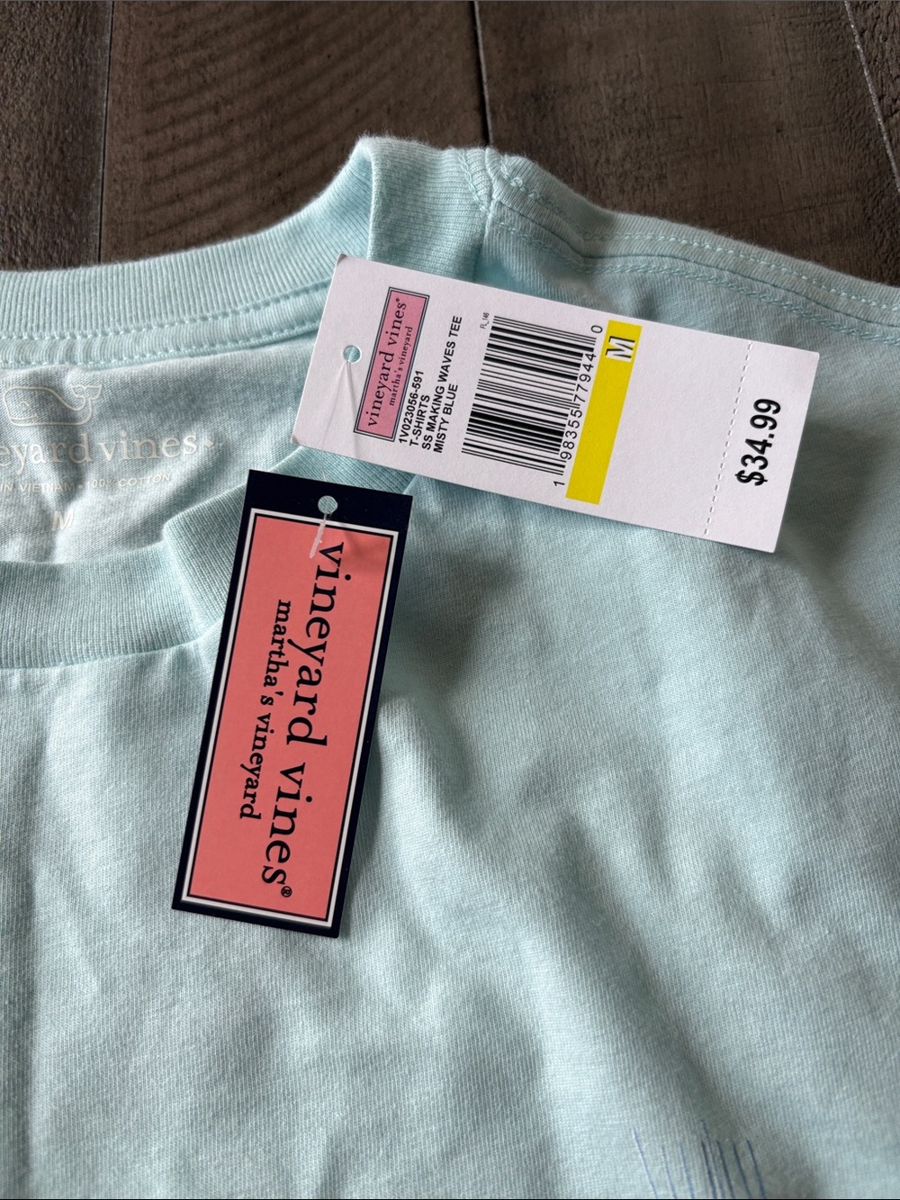 Vineyard Vines Mint Short Sleeve Tee with Whale Chest Logo - Picture 2 of 4